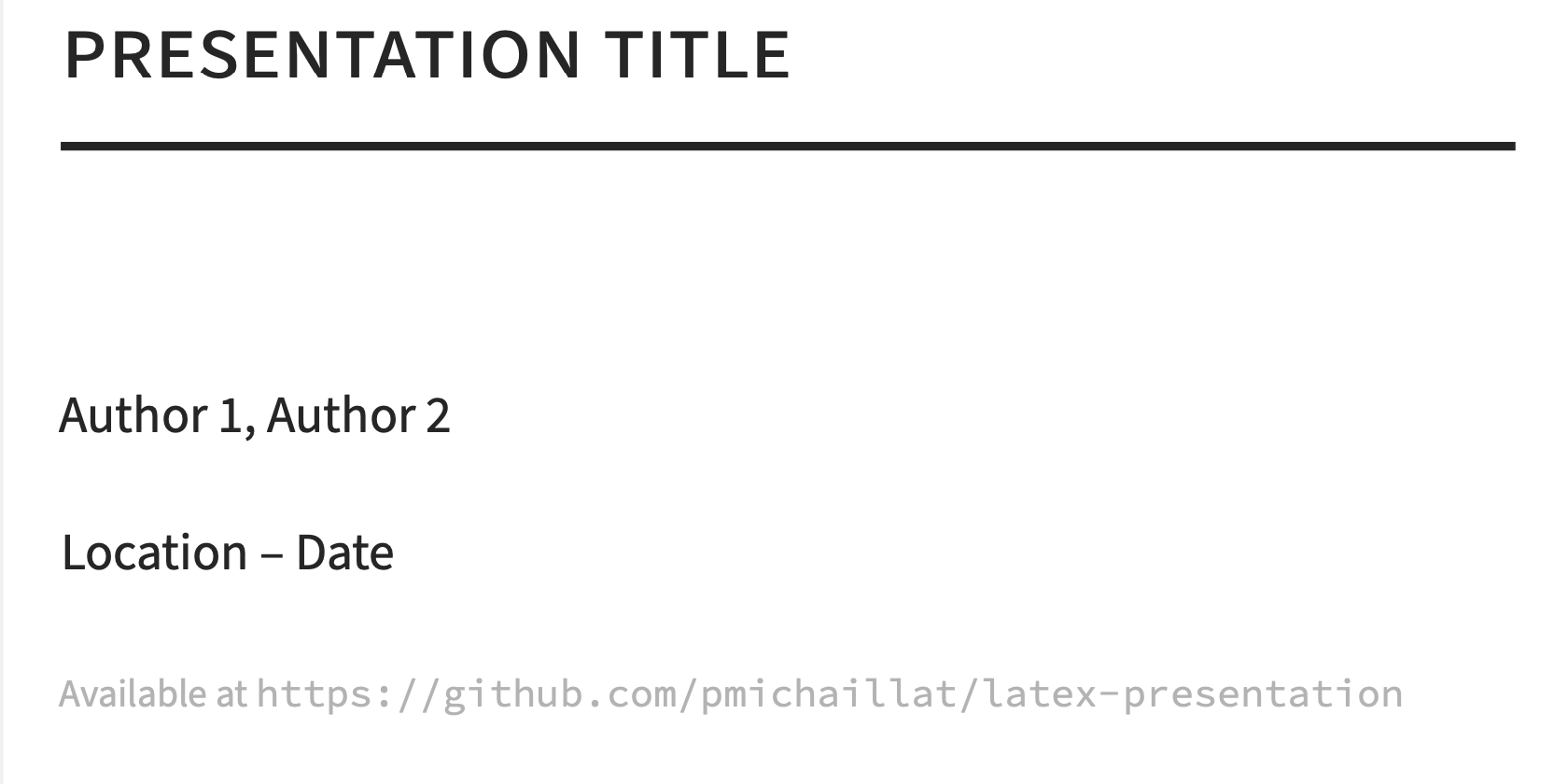 Minimalist LaTeX Template for Academic Presentations | Tung-Chun Chang